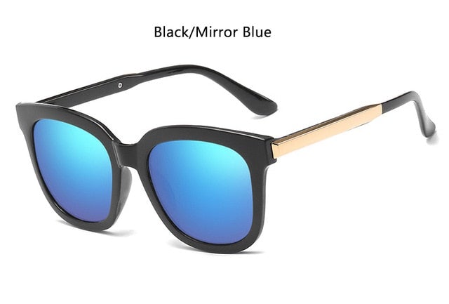 Vintage Luxury Metal Legs Mirror Lens Square Sunglasses
