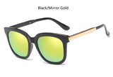 Vintage Luxury Metal Legs Mirror Lens Square Sunglasses