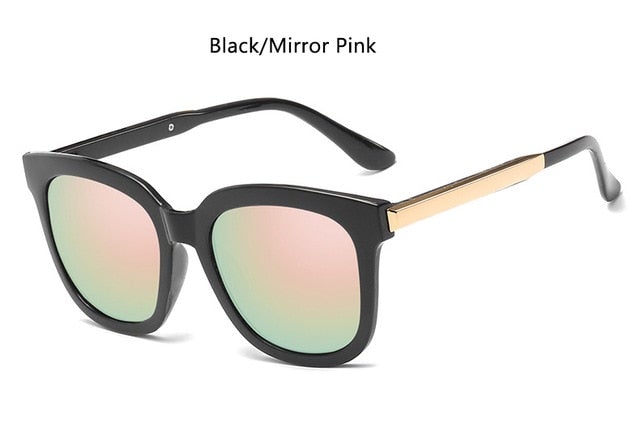 Vintage Luxury Metal Legs Mirror Lens Square Sunglasses