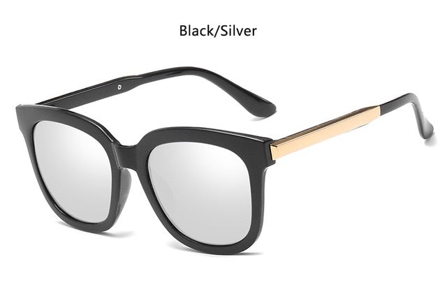 Vintage Luxury Metal Legs Mirror Lens Square Sunglasses