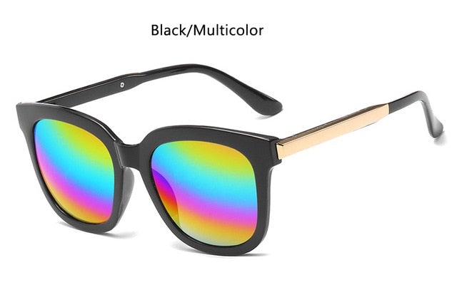 Vintage Luxury Metal Legs Mirror Lens Square Sunglasses