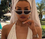 Vintage Triangle Rhinestone Metal Frame Diamond Cat Eye Sunglasses