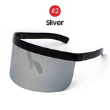 Reflective Mirror One Piece Windproof Oversized Visor Sunglasses