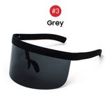 Reflective Mirror One Piece Windproof Oversized Visor Sunglasses