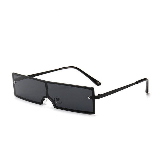 Clear Lens Rivets Rectangle Retro Sunglasses