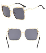 Luxury Pearl Decorated Frame Gradient Oversized Square Sunglasses