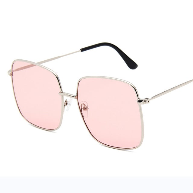 Retro Metal Big Frame Gradient Classic Square Sunglasses