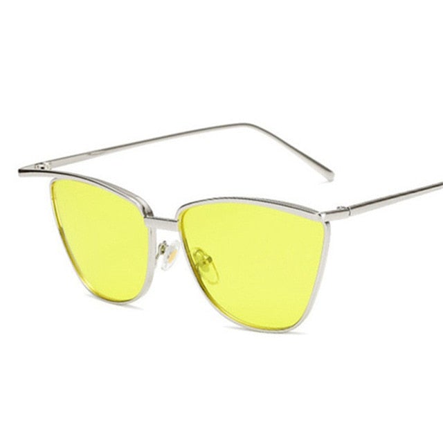 Metal Vintage Luxury Mirror Retro Style Cat Eye Sunglasses