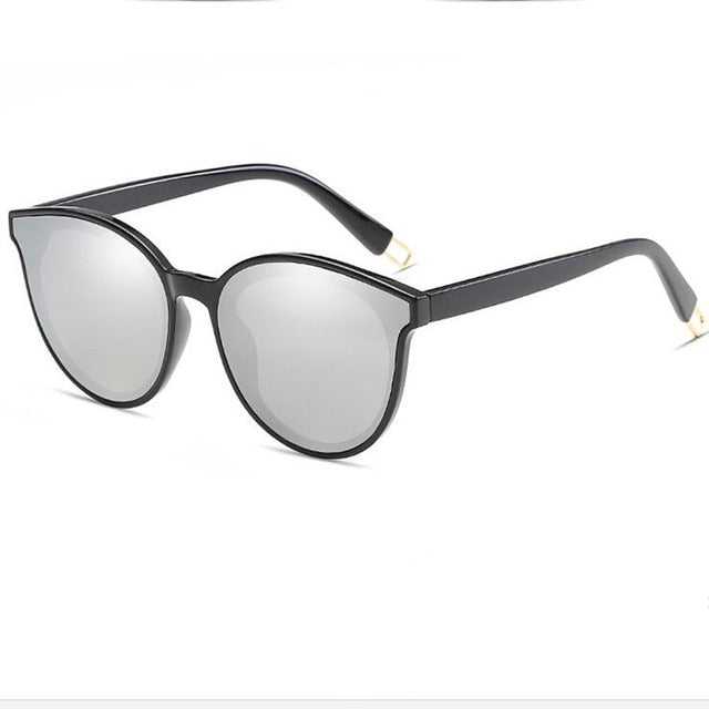 Twin Beam Oversized Anti-Reflective Mirror Lens Cat Eye Sunglasses