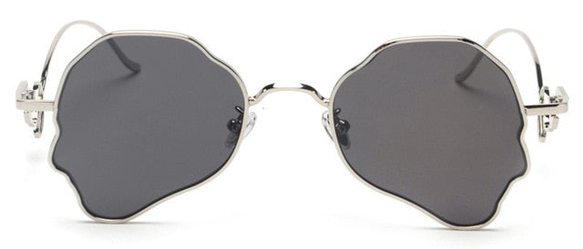 Unique Head Shape Metal Frame Butterfly Steampunk Retro Sunglasses