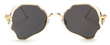 Unique Head Shape Metal Frame Butterfly Steampunk Retro Sunglasses
