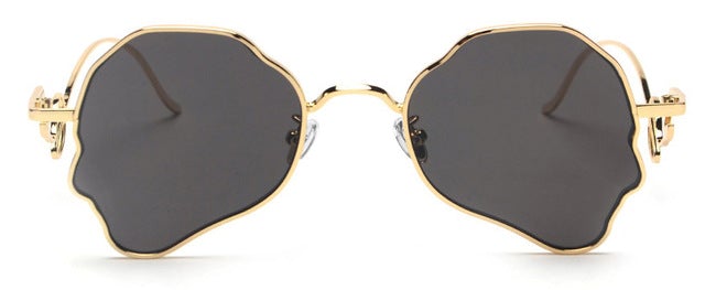 Unique Head Shape Metal Frame Butterfly Steampunk Retro Sunglasses