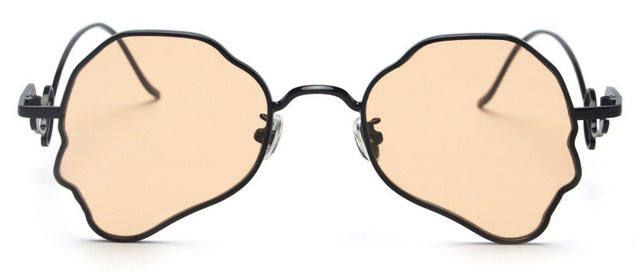Unique Head Shape Metal Frame Butterfly Steampunk Retro Sunglasses