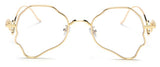 Unique Head Shape Metal Frame Butterfly Steampunk Retro Sunglasses
