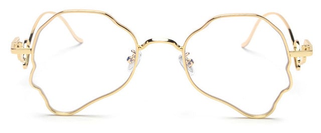 Unique Head Shape Metal Frame Butterfly Steampunk Retro Sunglasses