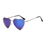 Heart Shaped Vintage Mirror Lens Retro Sunglasses