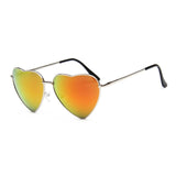 Heart Shaped Vintage Mirror Lens Retro Sunglasses