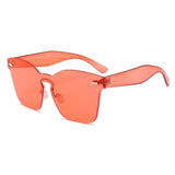 Flat Vintage Plastic Rimless Square Sunglasses