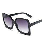 Gradient Lens Oversized Wide Rim Frame UV400 Square Sunglasses