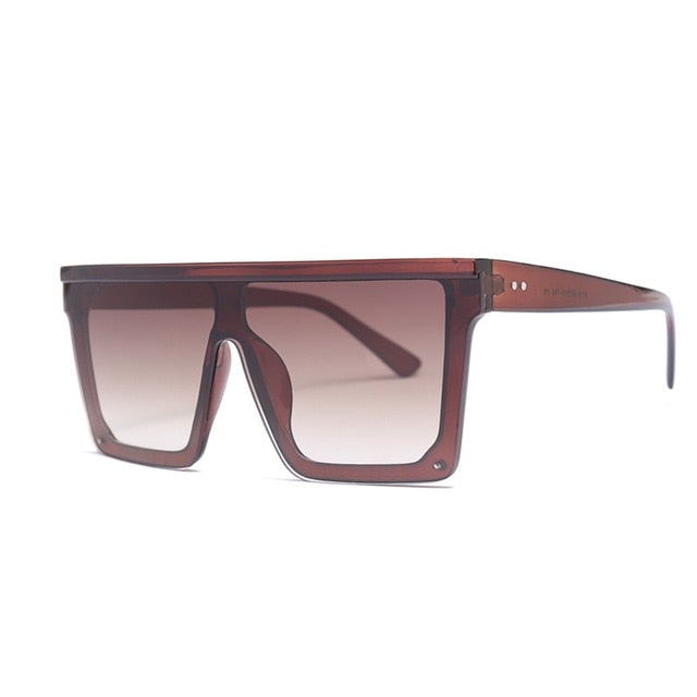 Vintage Avant-Garde Visor Style Reflective Lens Square Sunglasses