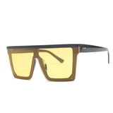 Vintage Avant-Garde Visor Style Reflective Lens Square Sunglasses