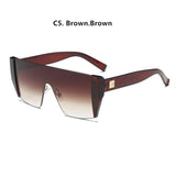 Vintage Avant-Garde Visor Style Reflective Lens Square Sunglasses
