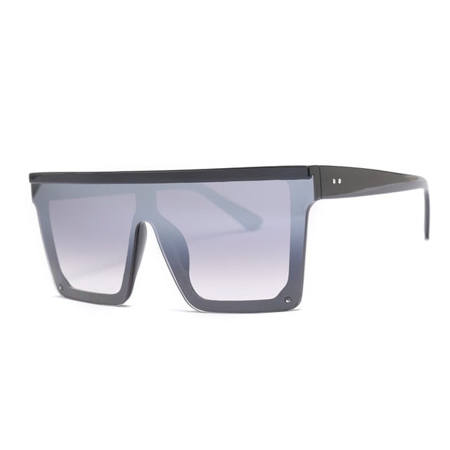 Vintage Avant-Garde Visor Style Reflective Lens Square Sunglasses
