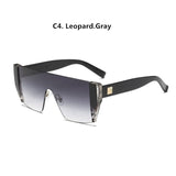 Vintage Avant-Garde Visor Style Reflective Lens Square Sunglasses