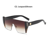 Vintage Avant-Garde Visor Style Reflective Lens Square Sunglasses