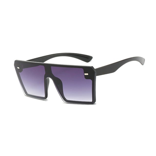 Vintage Avant-Garde Visor Style Reflective Lens Square Sunglasses