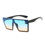 Vintage Avant-Garde Visor Style Reflective Lens Square Sunglasses