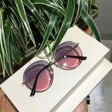 Designer Gradient Plastic Round Sunglasses