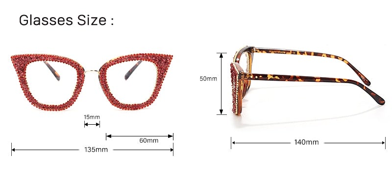 Retro Style Colorful Rhinestones Frame Vintage Cat Eye Sunglasses