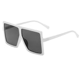 Oversized Flat Brow Bar One Mirror Lens Square Sunglasses