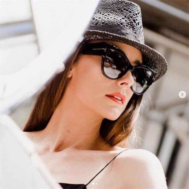 Gradient Lens Gold T Decor Vintage Oversized Frame Cat Eye Sunglasses