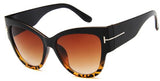 Gradient Lens Gold T Decor Vintage Oversized Frame Cat Eye Sunglasses
