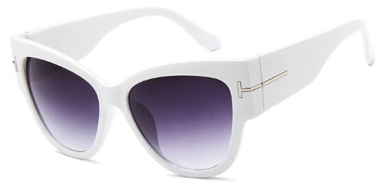 Gradient Lens Gold T Decor Vintage Oversized Frame Cat Eye Sunglasses