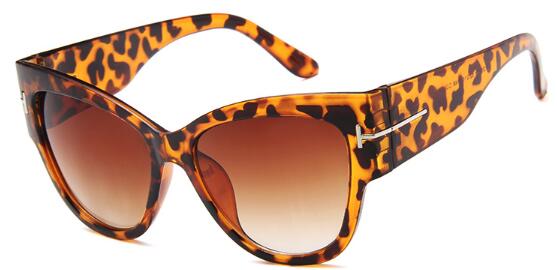 Gradient Lens Gold T Decor Vintage Oversized Frame Cat Eye Sunglasses