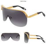 Super Big Frame One Piece Windproof Rimless Shield Visor Sunglasses