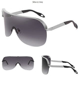 Super Big Frame One Piece Windproof Rimless Shield Visor Sunglasses