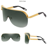 Super Big Frame One Piece Windproof Rimless Shield Visor Sunglasses