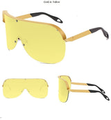 Super Big Frame One Piece Windproof Rimless Shield Visor Sunglasses