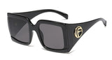 Big Frame Triangular Temple Vintage UV400 Square Sunglasses