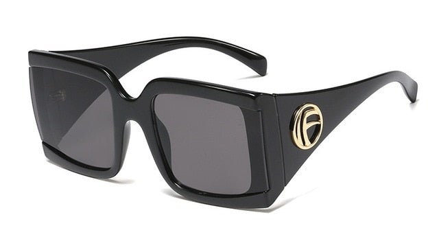 Big Frame Triangular Temple Vintage UV400 Square Sunglasses