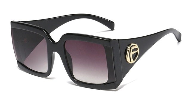 Big Frame Triangular Temple Vintage UV400 Square Sunglasses