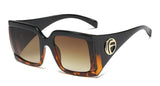 Big Frame Triangular Temple Vintage UV400 Square Sunglasses