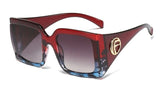 Big Frame Triangular Temple Vintage UV400 Square Sunglasses
