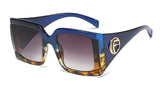 Big Frame Triangular Temple Vintage UV400 Square Sunglasses