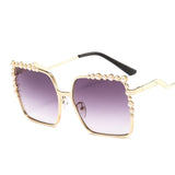 Metal Frame Pearl Square Sunglass