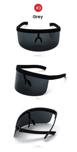 Reflective Mirror One Piece Windproof Oversized Visor Sunglasses